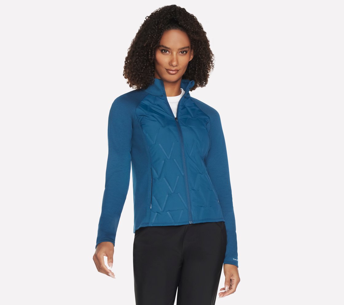GOSHIELD HYBRID PERFORMANCE JACKET, TEAL/NAVY Apparel Left View
