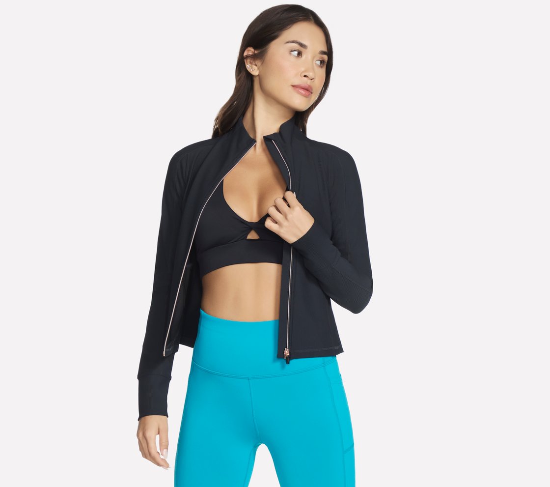 GOFLEX RIB JACKET, BBBBLACK Apparel Left View