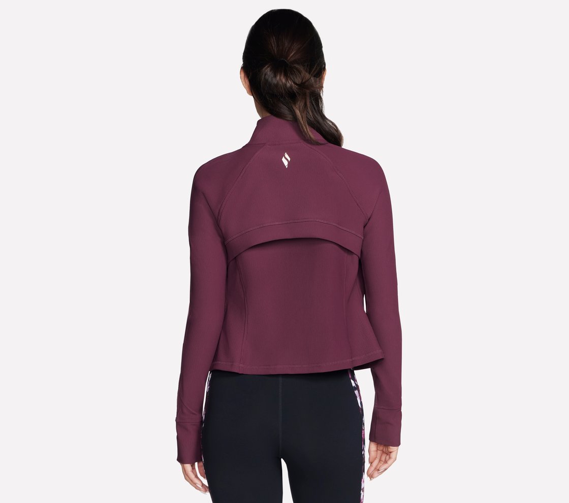 GOFLEX RIB JACKET, BURGUNDY/PINK Apparel Top View