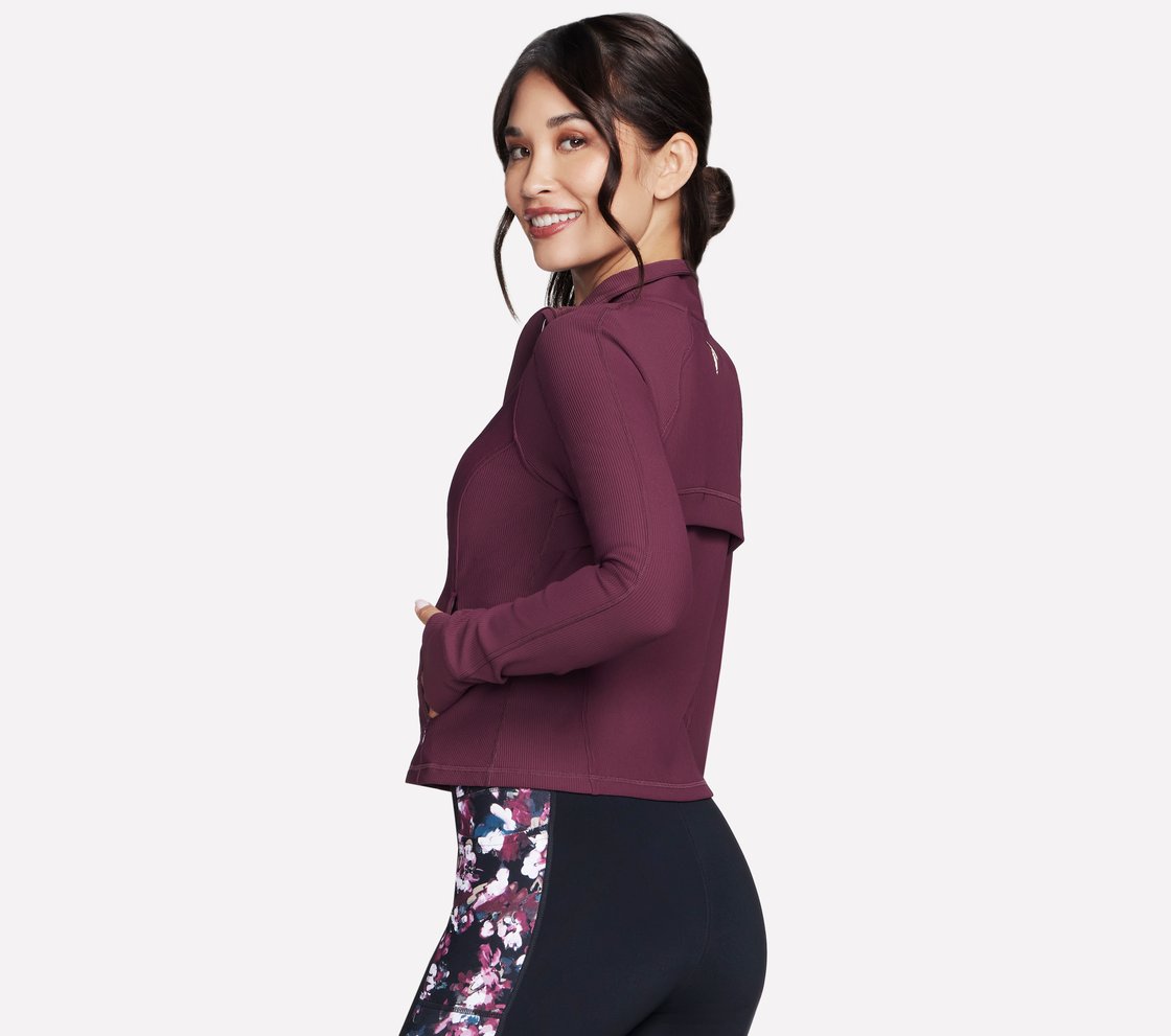 GOFLEX RIB JACKET, BURGUNDY/PINK Apparel Bottom View