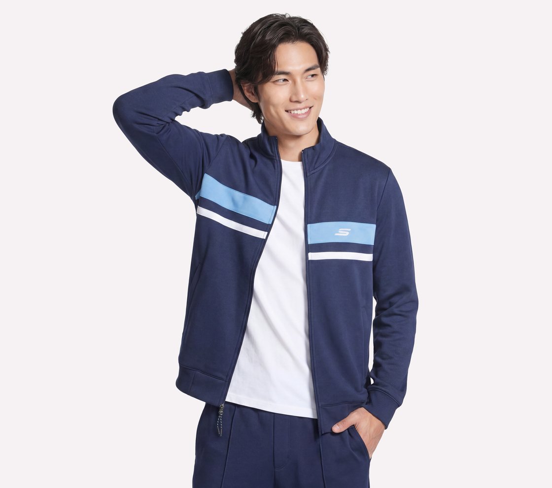 PERFORMANCE TRACK JACKET, NAVY Apparel Bottom View