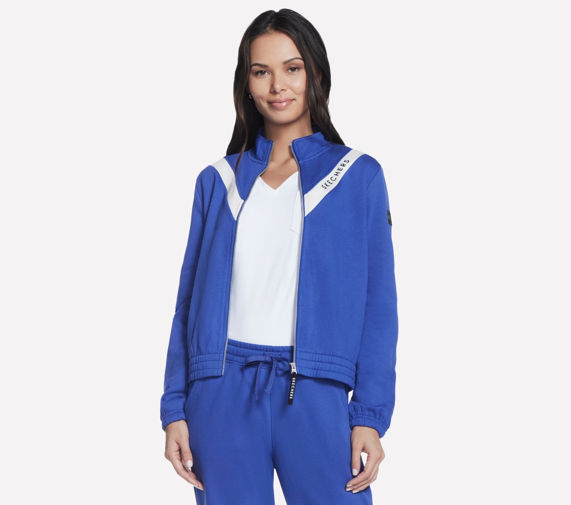 SKECH SWEATS FLEECE CHEVRON J, GUN METAL/ROYAL Apparel Lateral View