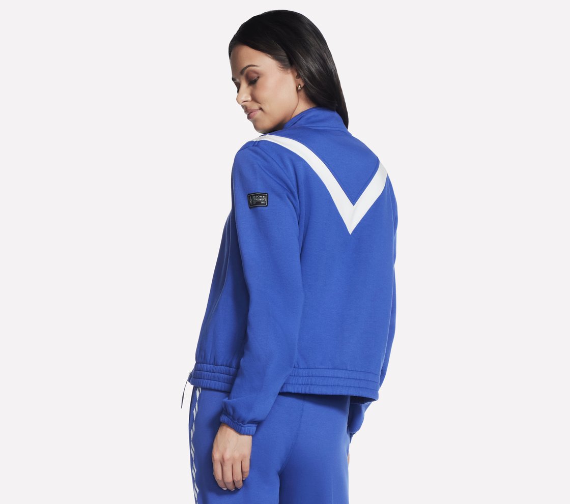 SKECH SWEATS FLEECE CHEVRON J, GUN METAL/ROYAL Apparel Top View