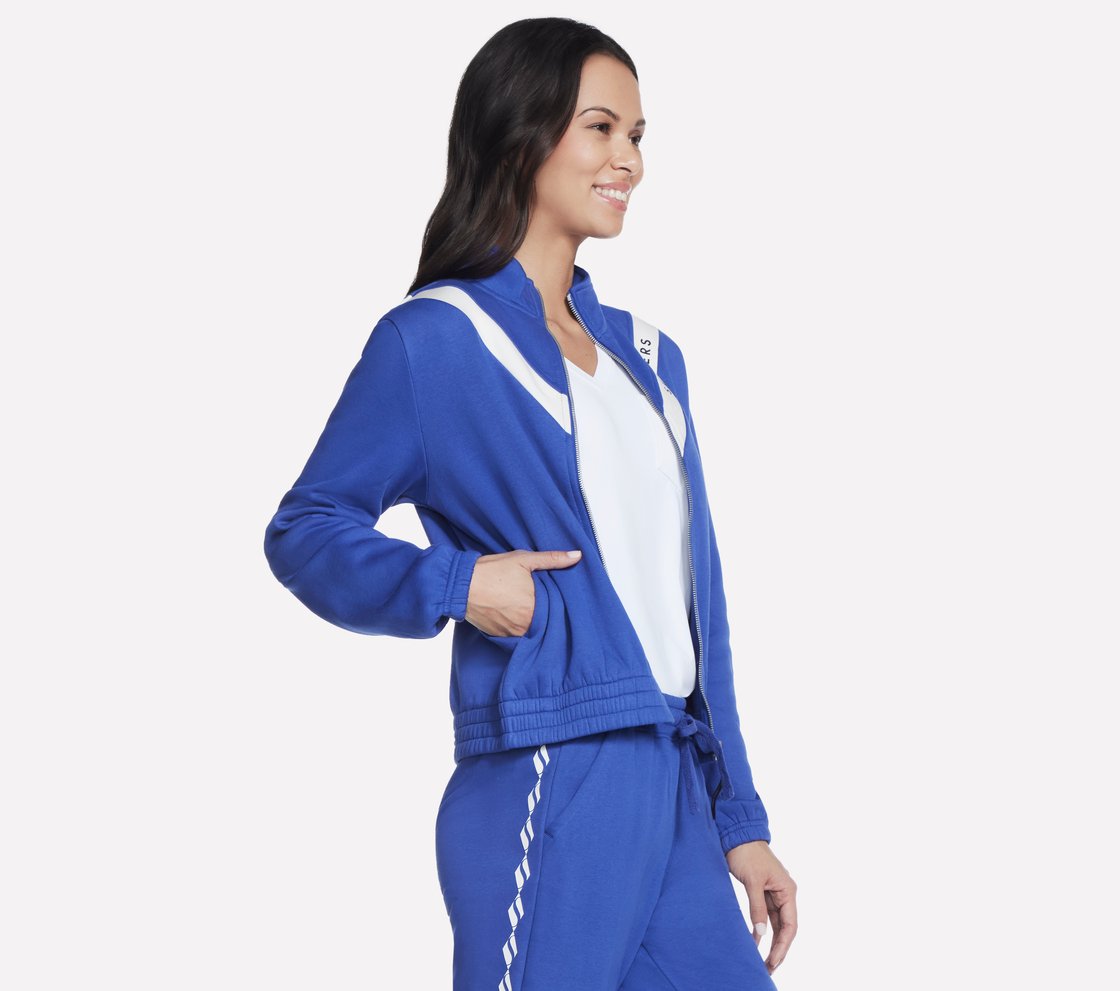 SKECH SWEATS FLEECE CHEVRON J, GUN METAL/ROYAL