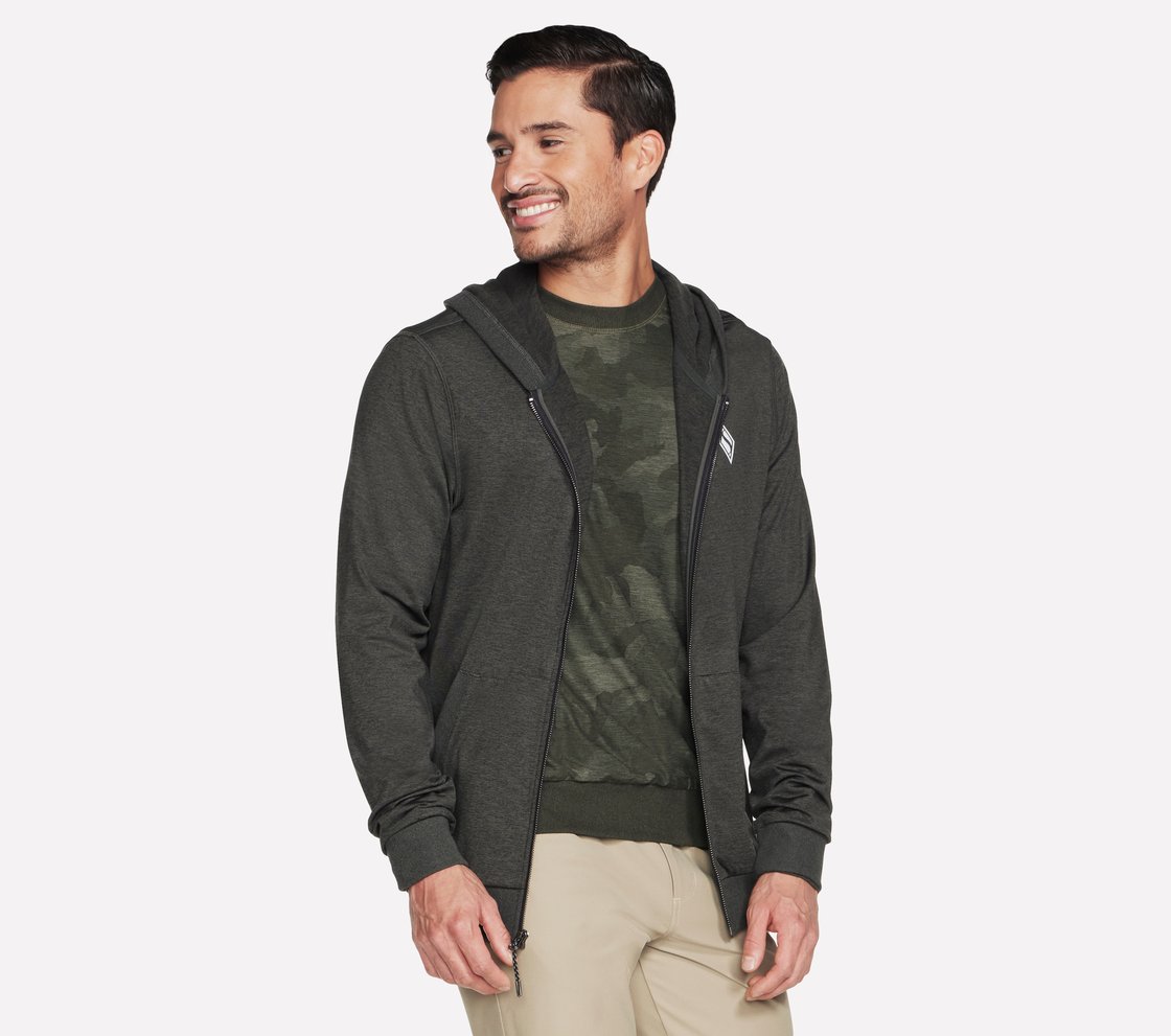 SKECH KNITS ULTRA GO FULL ZIP, OOLIVE