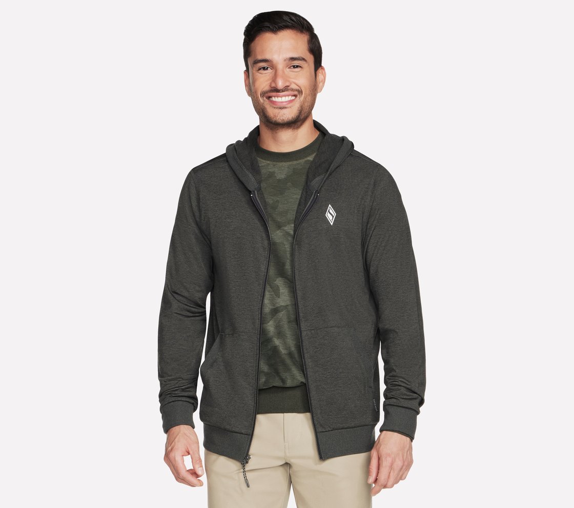 SKECH KNITS ULTRA GO FULL ZIP, OOLIVE
