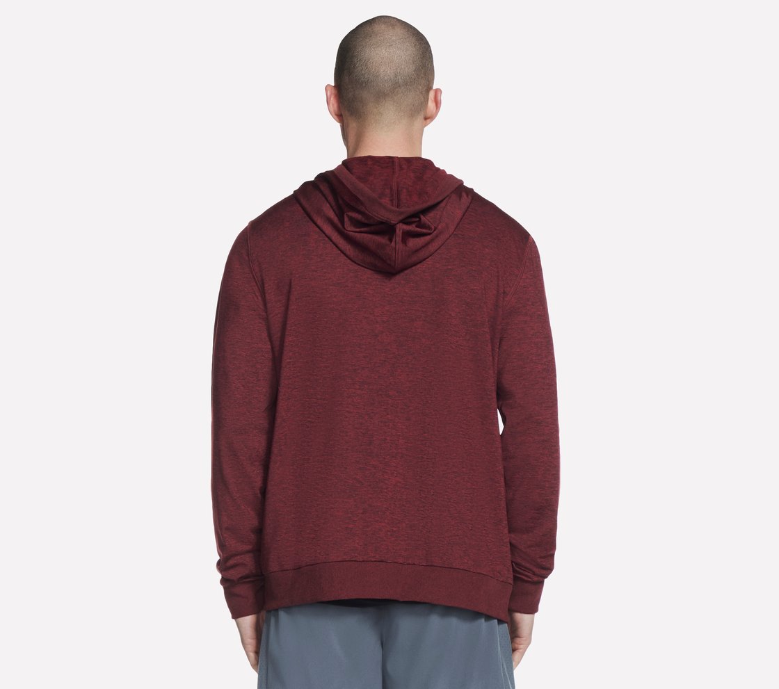 SKECH KNITS ULTRA GO FULL ZIP, RED Apparel Top View