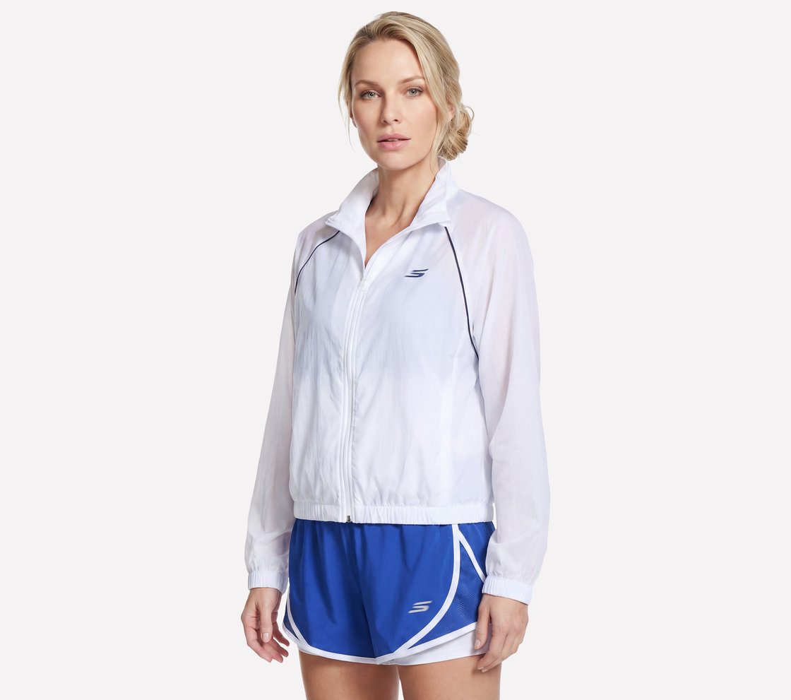 SKECHERS PERFORMANCE TRACK JACKET, WHITE