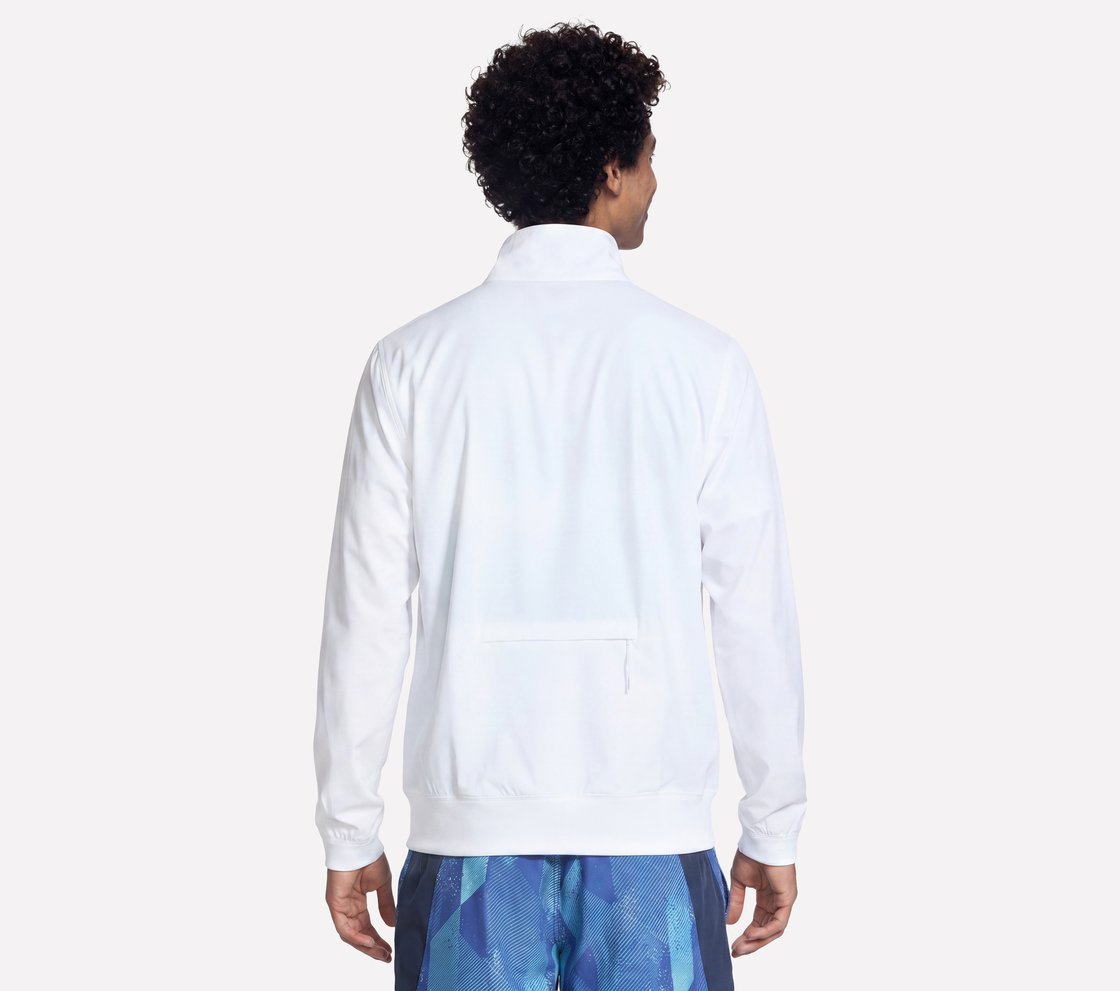 SKECHERS PREMIER JACKET, WHITE Apparel Top View