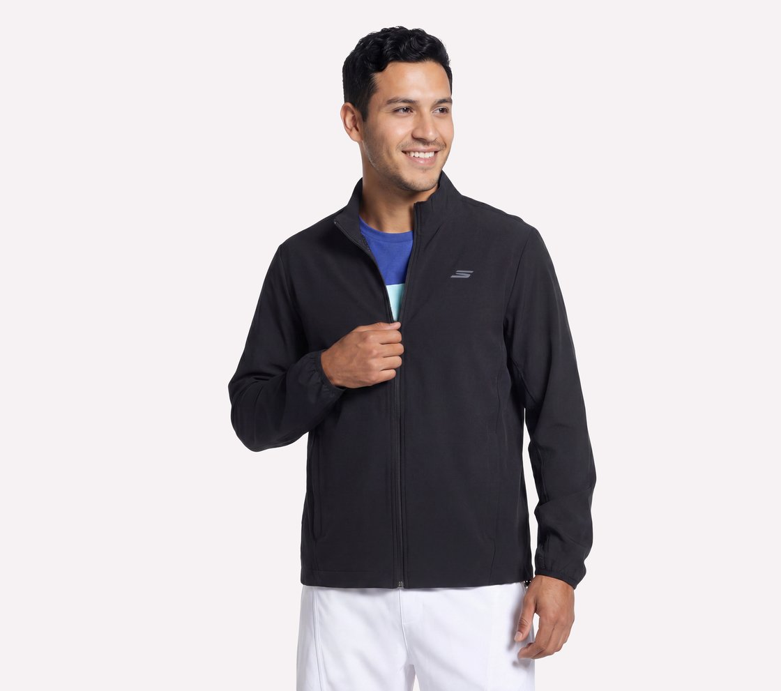 SKECHERS PREMIER DEUCE JACKET, BLACK Apparel Lateral View