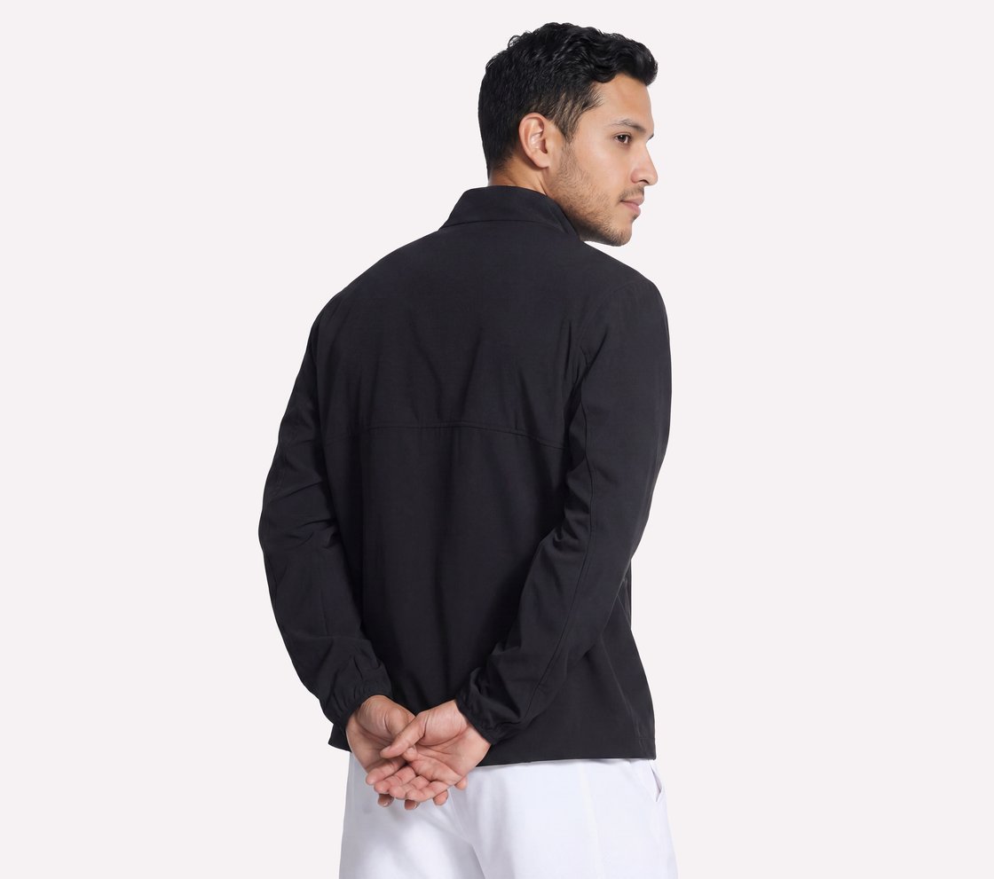 SKECHERS PREMIER DEUCE JACKET, BLACK Apparel Top View