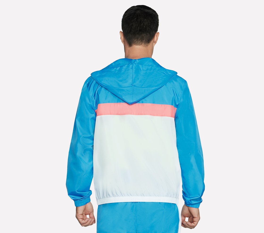 SPEED ELITE HOODED TRACK JACK, BLUE/GREEN Apparel Top View
