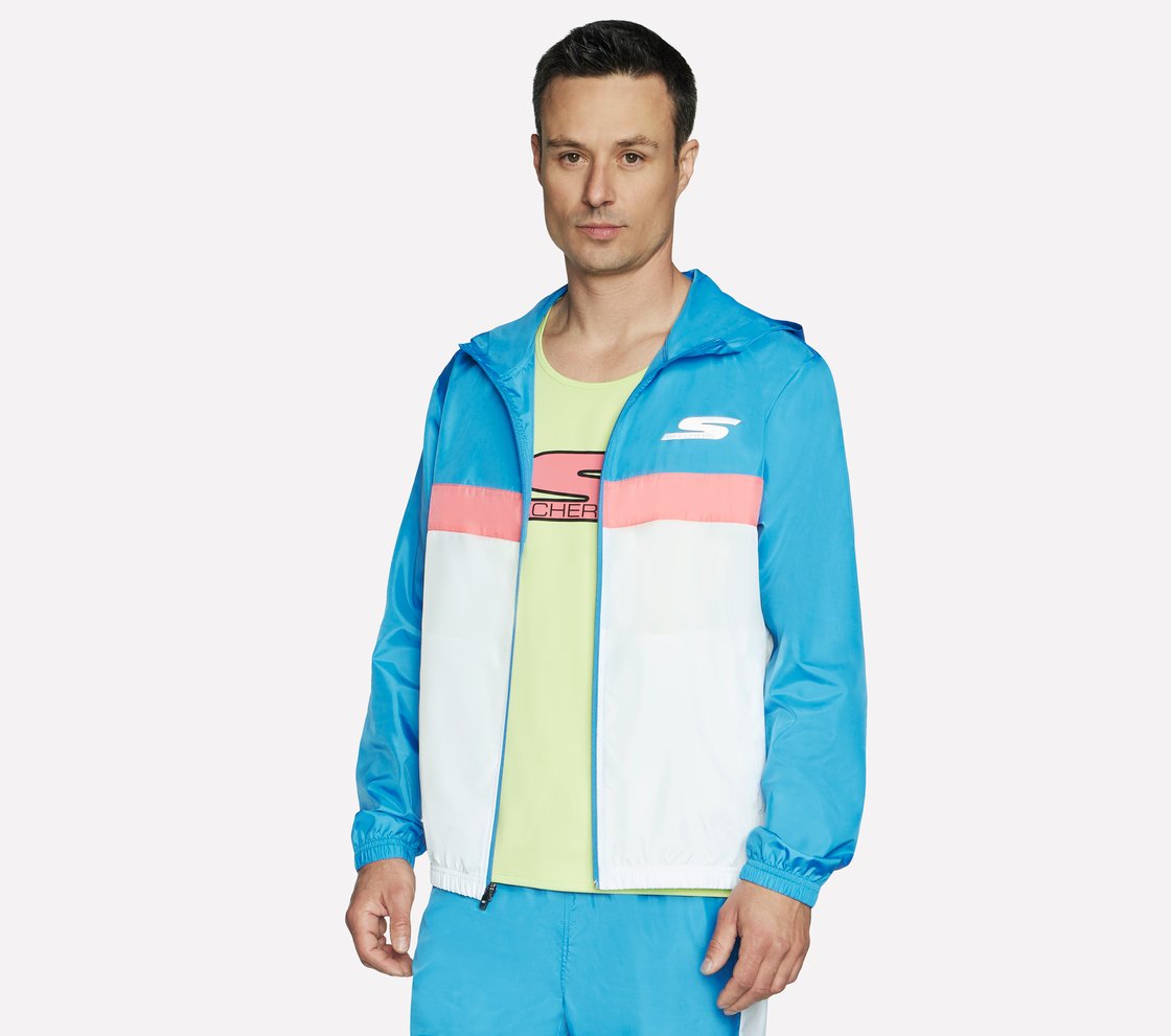 SPEED ELITE HOODED TRACK JACK, BLUE/GREEN Apparel Bottom View