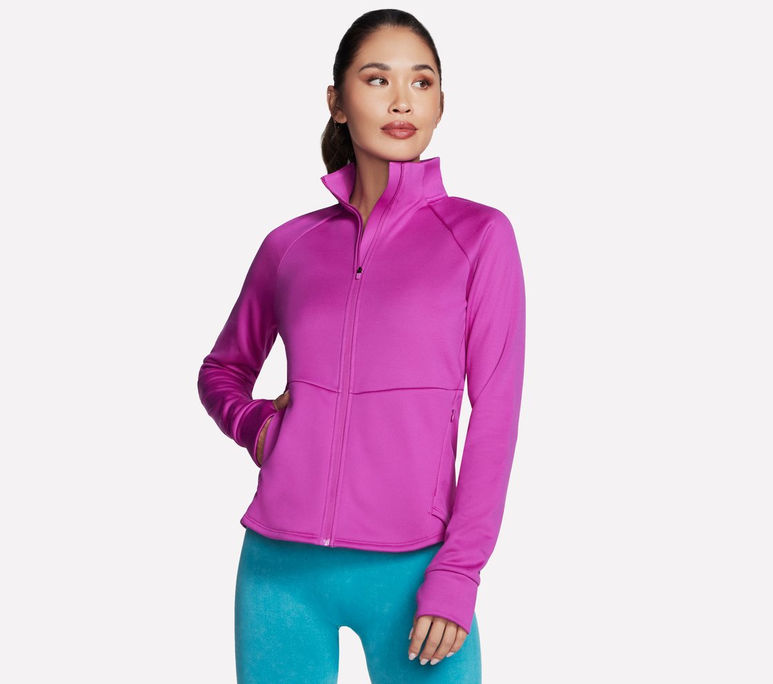 PERFORMANCE TECH FLEECE JACKET, VIOLET Apparel Lateral View