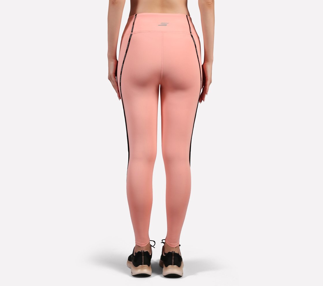 BRANDED TAPE APPLIQUE LEGGING, PURPLE/YELL Apparel Left View