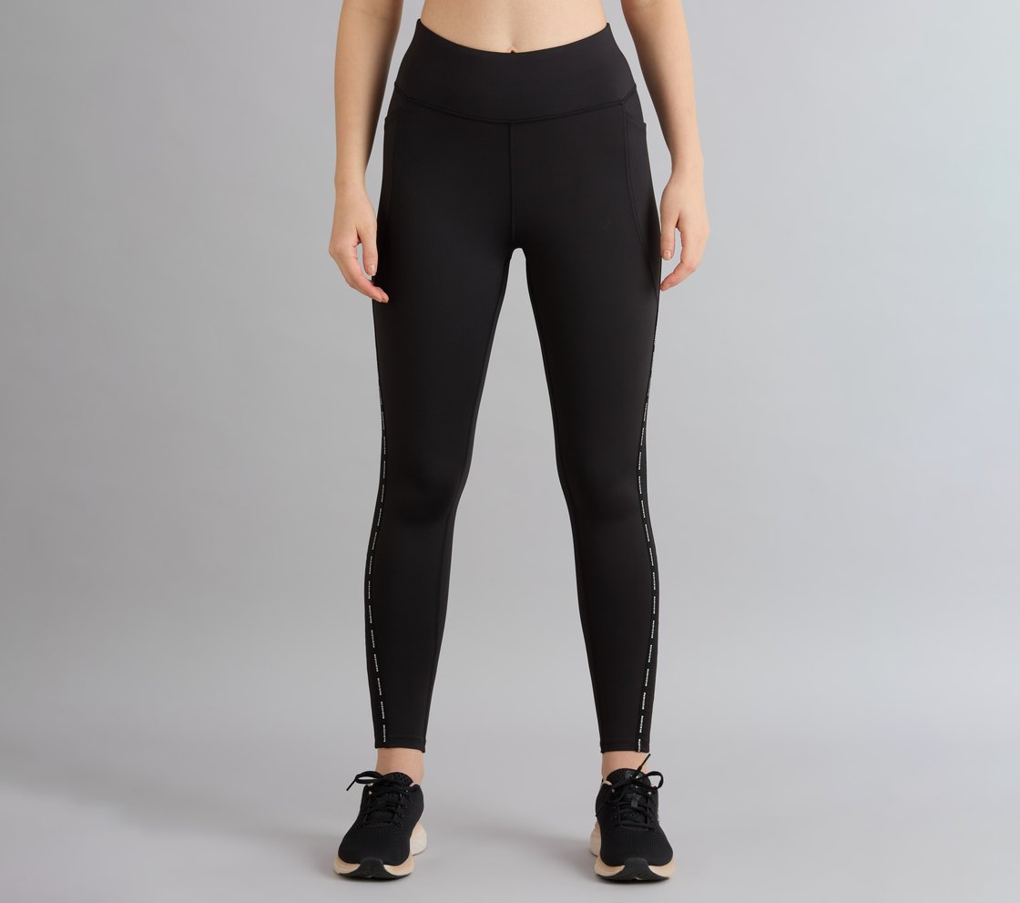 POWER MESH PANELLED LEGGING, BLACK Apparel Lateral View