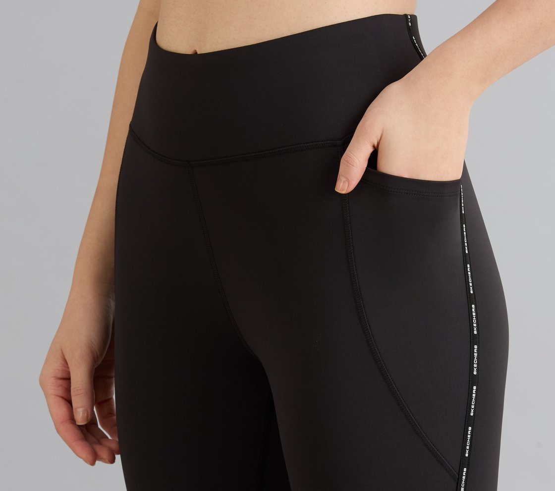 POWER MESH PANELLED LEGGING, BLACK Apparel Left View