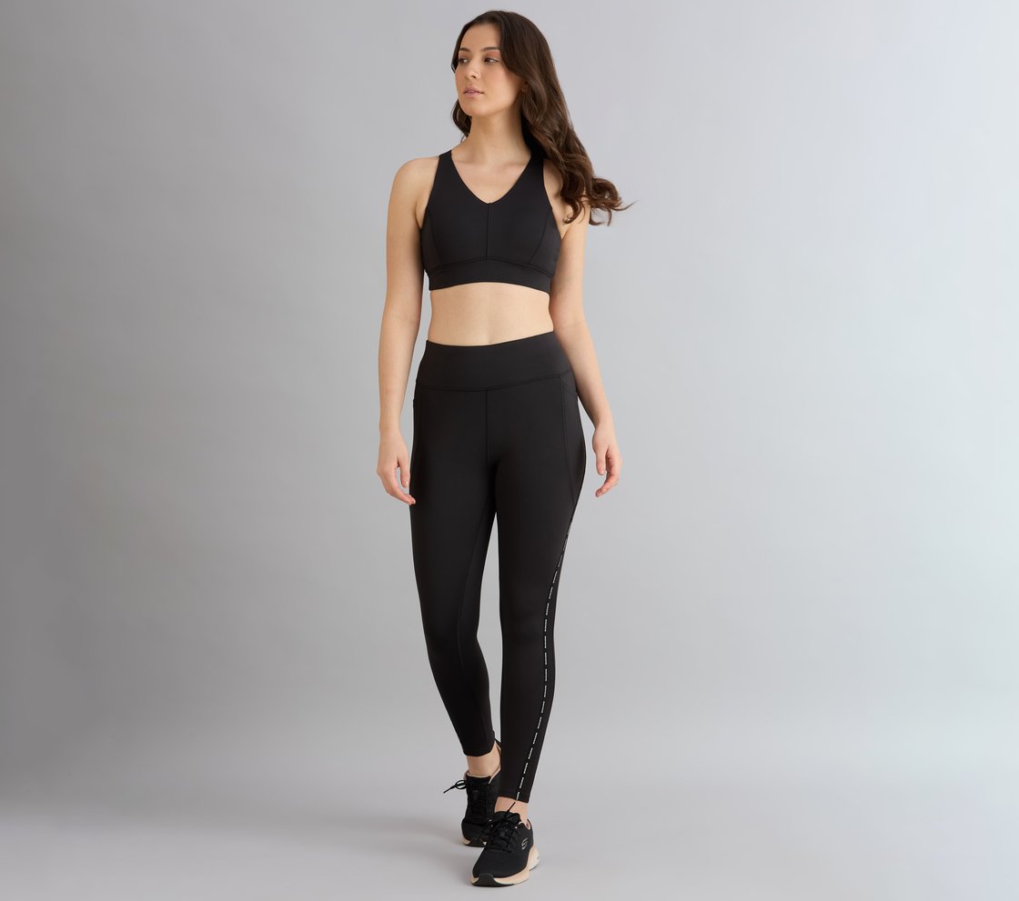 POWER MESH PANELLED LEGGING, BLACK Apparel Right View
