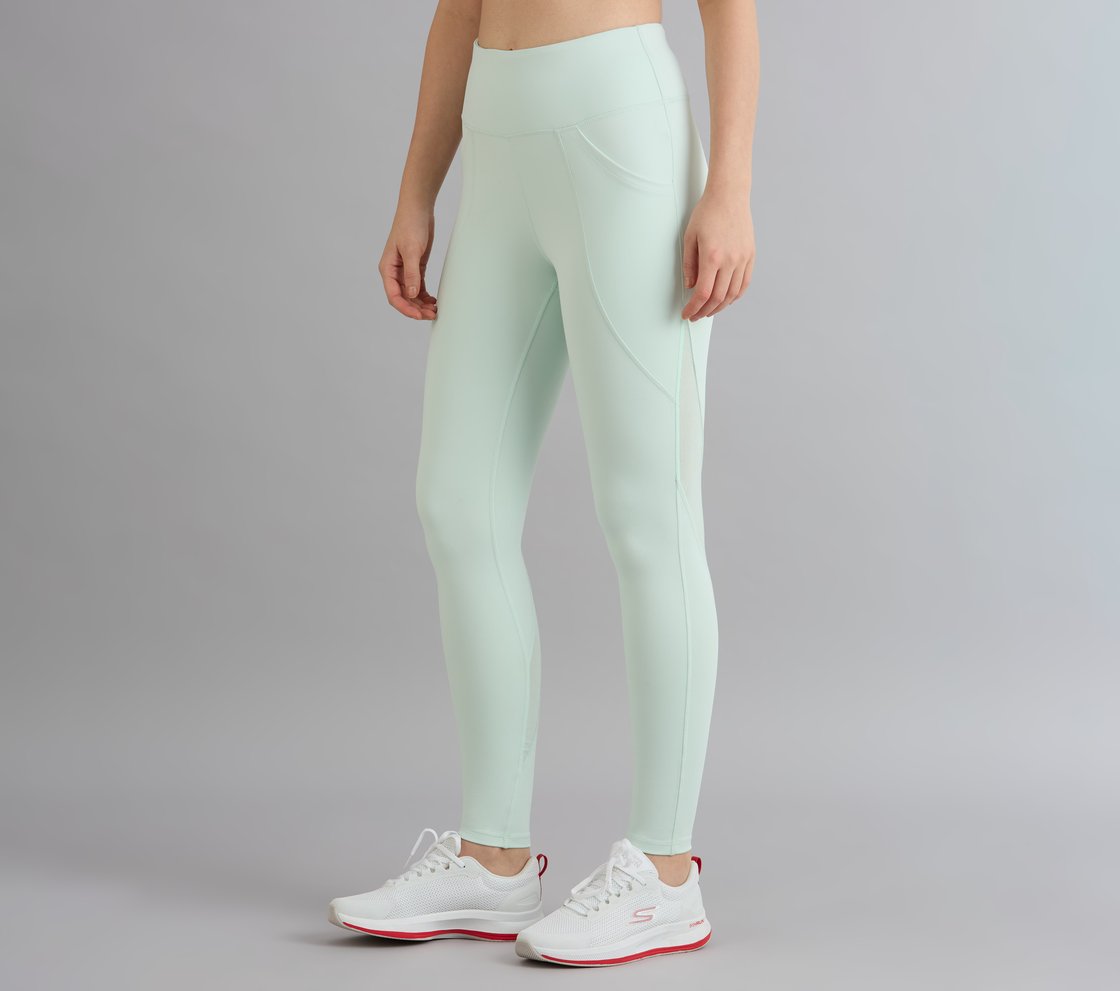 POWER MESH PANELLED LEGGINGS, YELLOW/BLUE