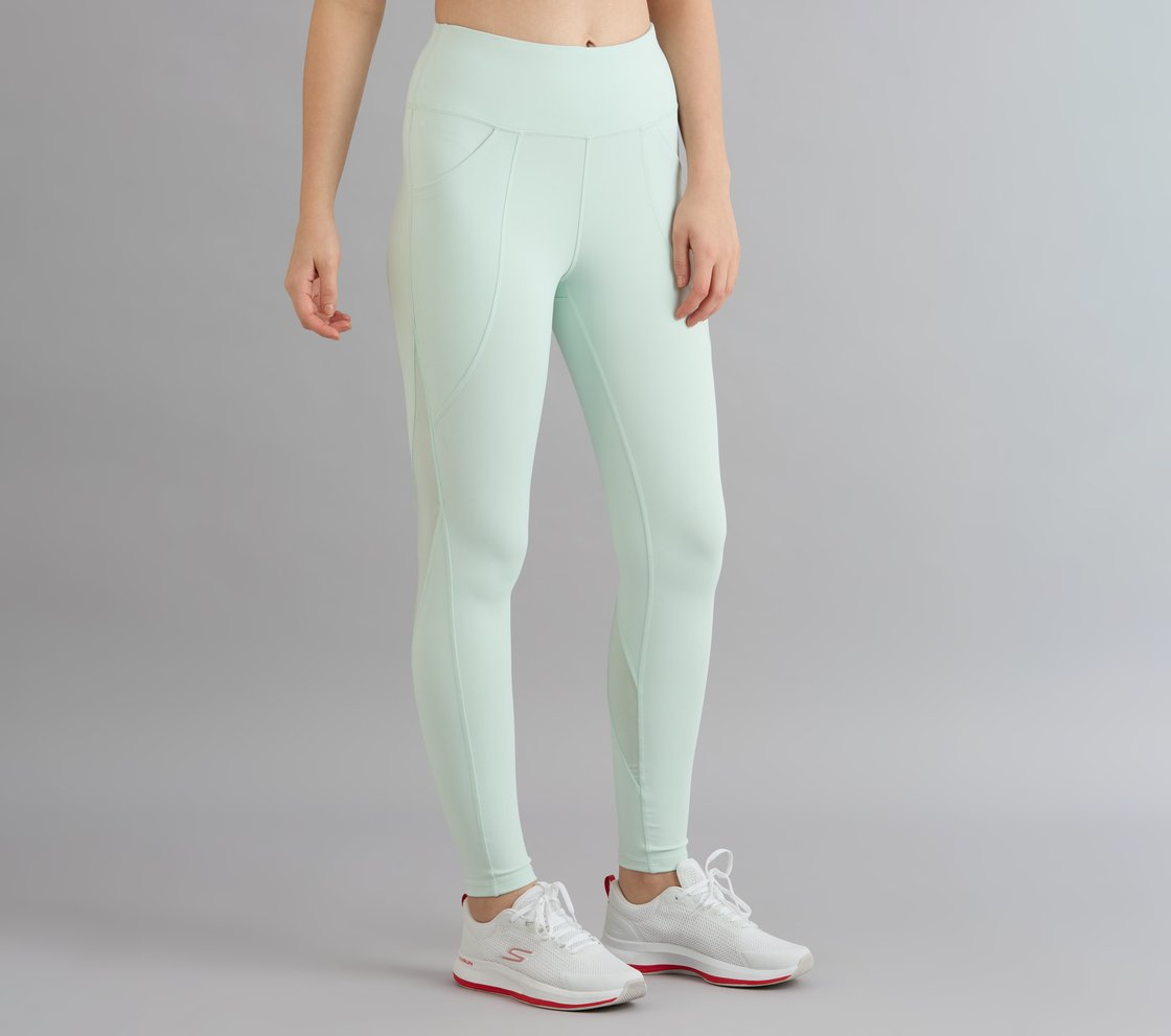 POWER MESH PANELLED LEGGINGS, YELLOW/BLUE