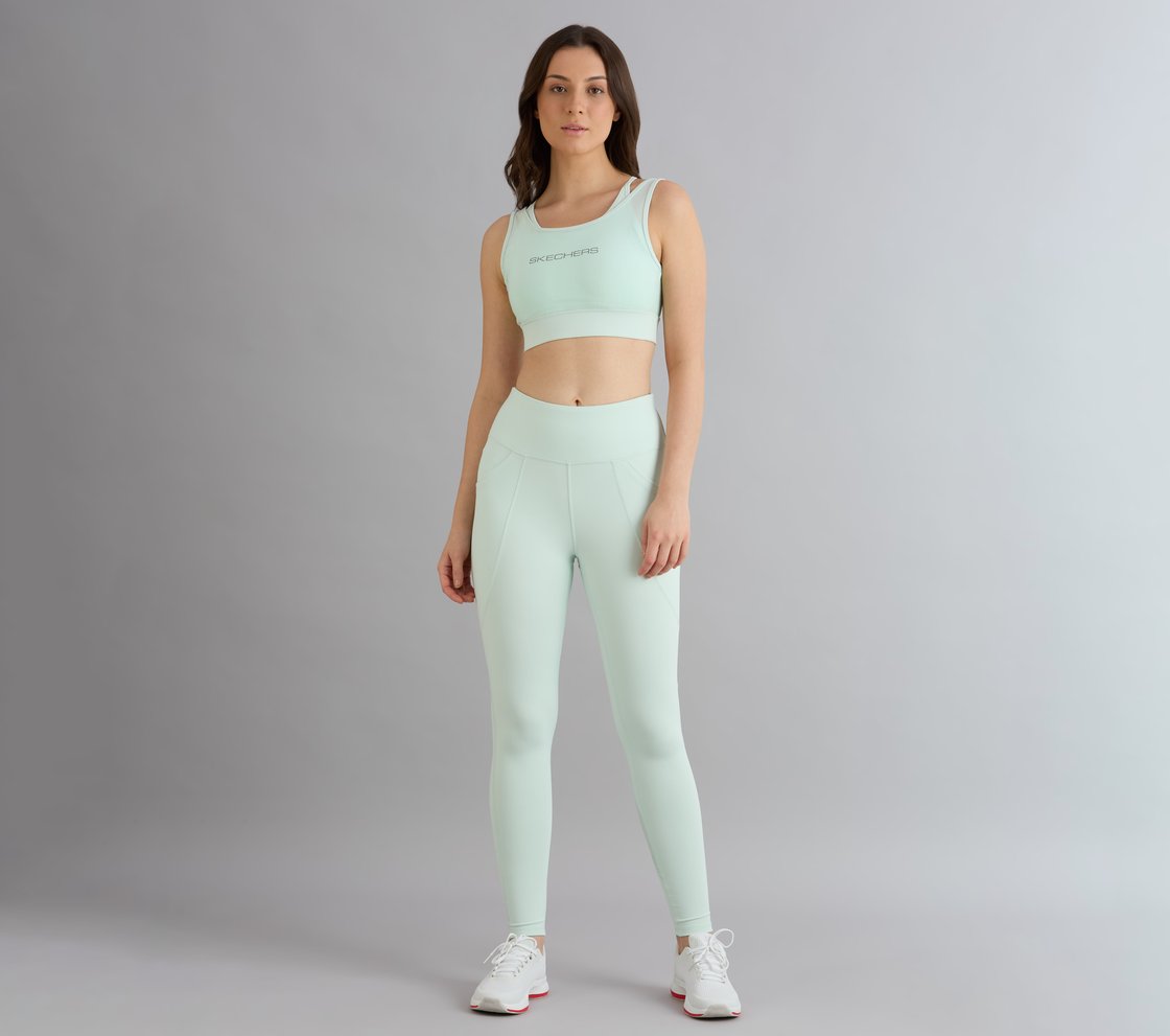 POWER MESH PANELLED LEGGINGS, YELLOW/BLUE