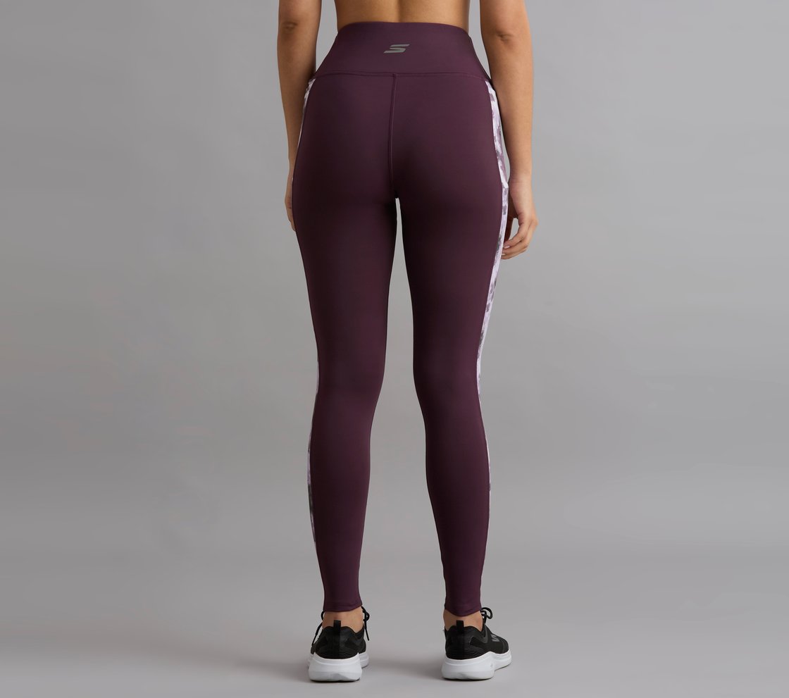 PRINTED PANEL LEGGING, WHITE/TURQ/PURPLE Apparel Left View