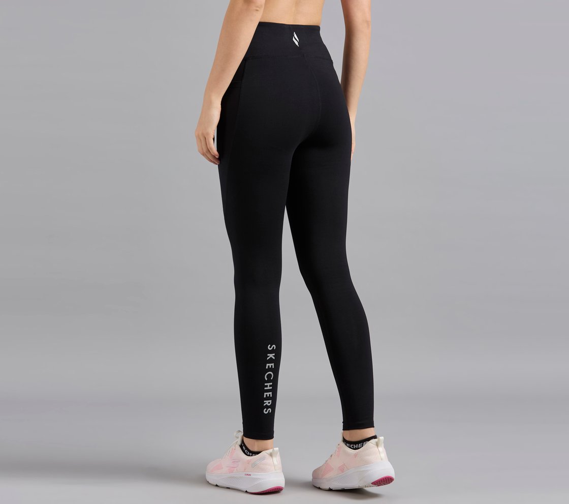 BASIC COTTON BRANDED LEGGINGS, BLACK Apparel Bottom View