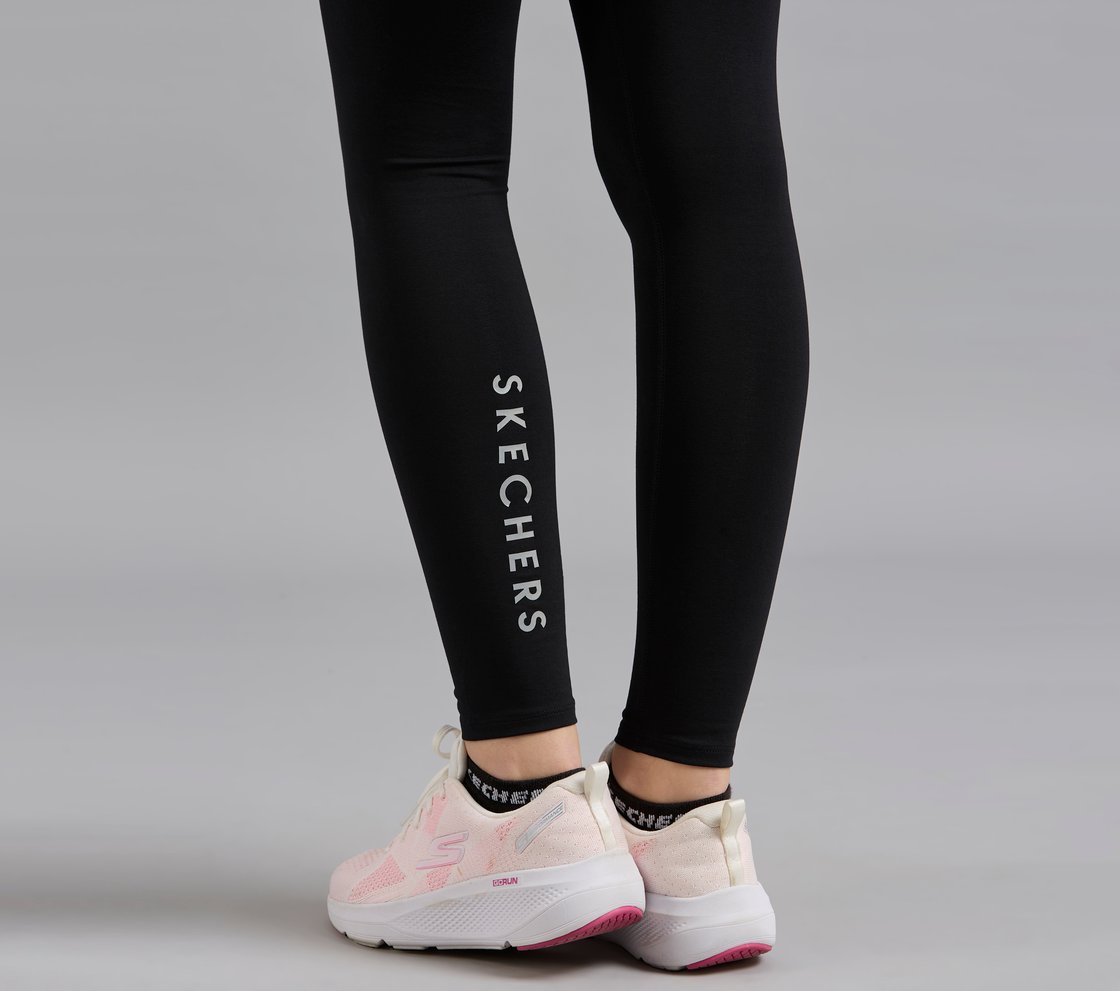 BASIC COTTON BRANDED LEGGINGS, BLACK Apparel Right View
