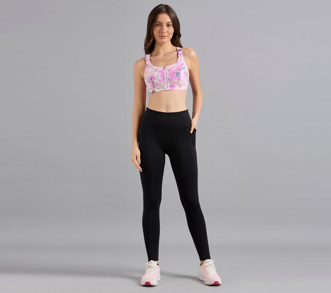 BASIC COTTON BRANDED LEGGINGS, BLACK Apparel Right View