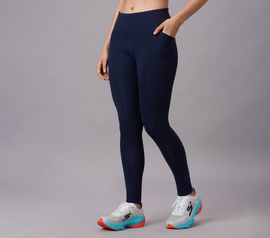 ORGANIC COTTON BRANDED LEGGIN, NAVY