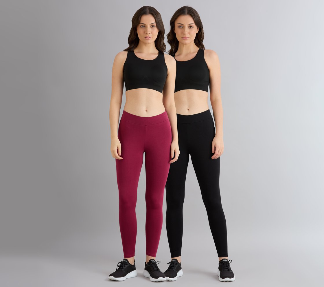 PACK OF 2 LEGGING, WHITE/BLACK/T