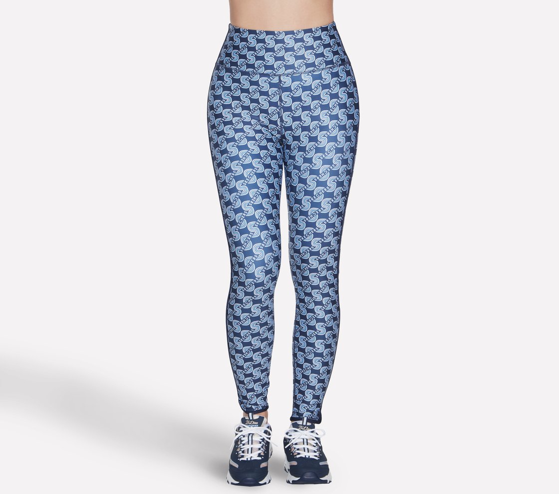 SKECHERS CHAIN HW FL LEGGING, NVY GRY WHT