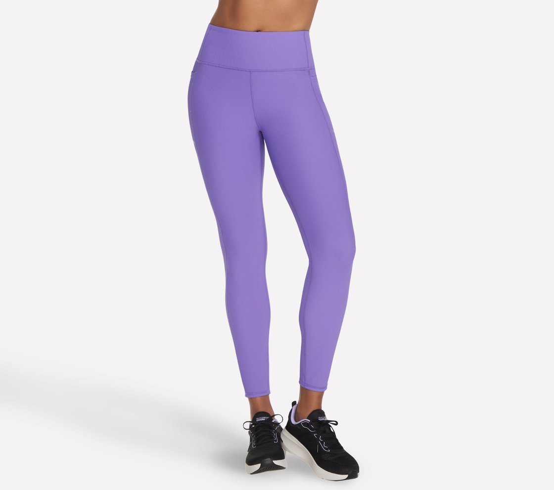 GOFLEX RIB FL HW LEGGING, NEON PINK/PURPLE Apparel Lateral View