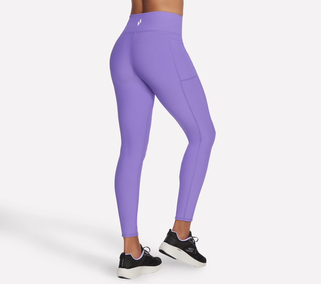 GOFLEX RIB FL HW LEGGING, NEON PINK/PURPLE Apparel Top View