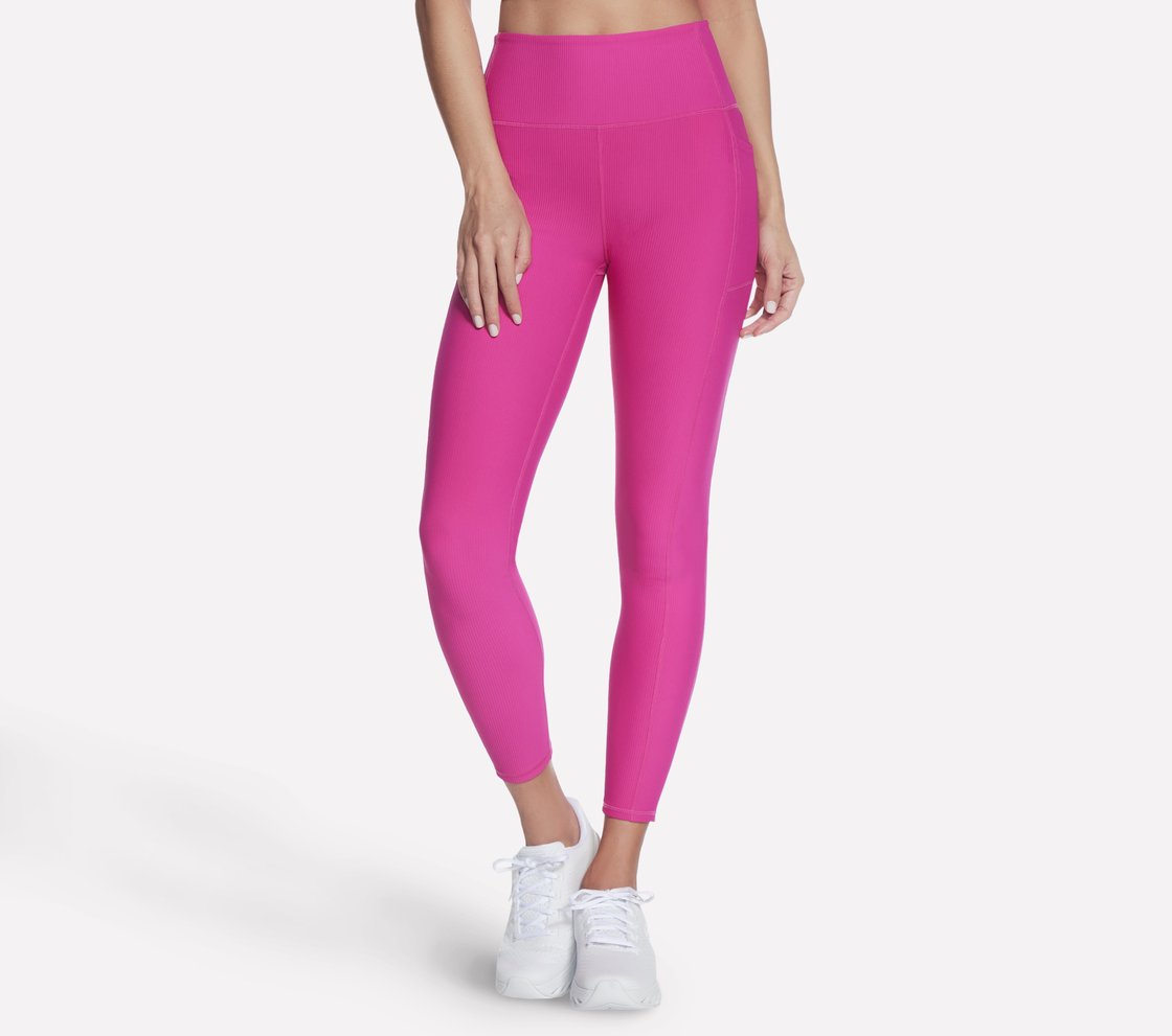 GOFLEX RIB FL HW LEGGING, PPINK Apparel Lateral View