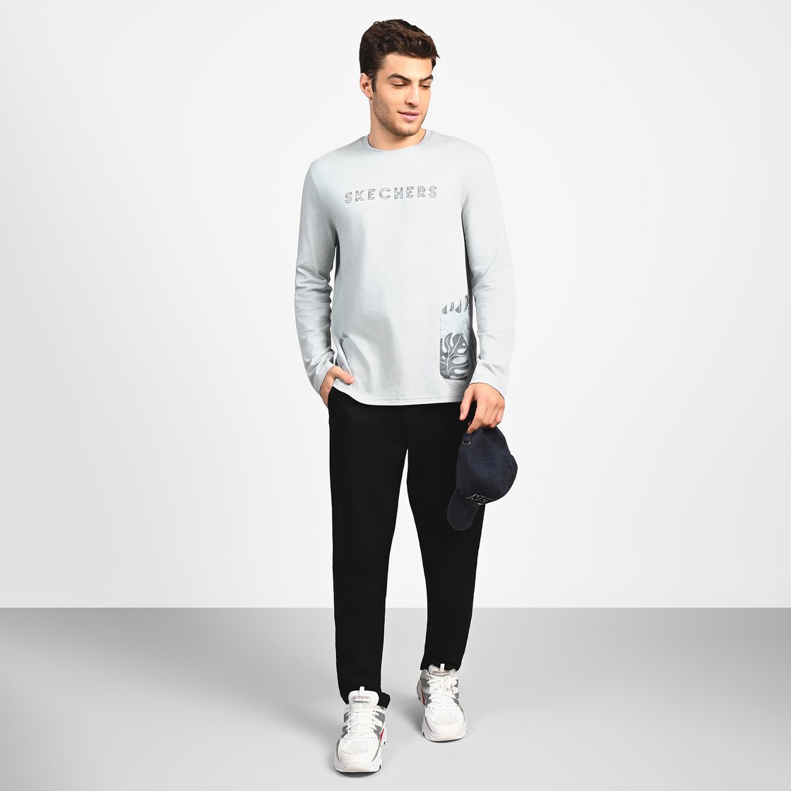OASIS RANGER TEE, GREY/WHITE Apparel Right View