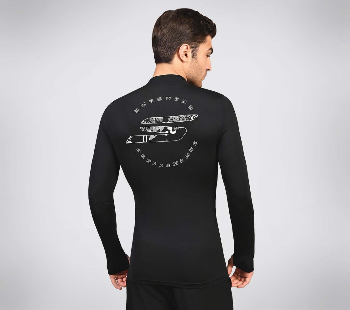FIRFLY LOGO TEE, BLACK/CHARCOAL/BLUE Apparel Left View