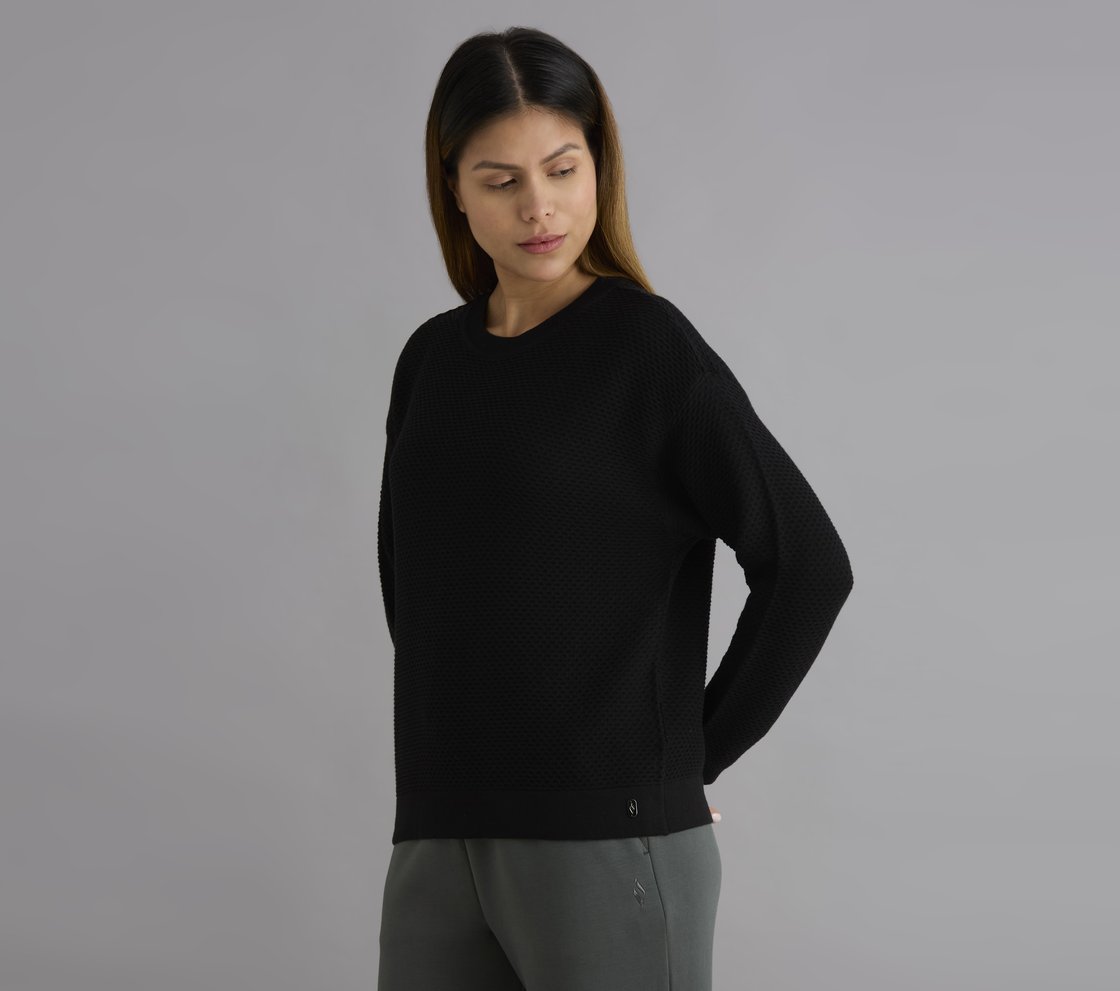 FLATKNIT FULL SLEEVE TEE, BLACK