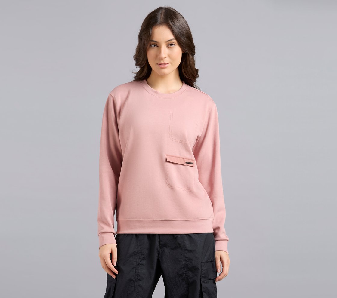 DROP SHOULDER FULL SLEEVE TEE, PURPLE/YELL Apparel Lateral View