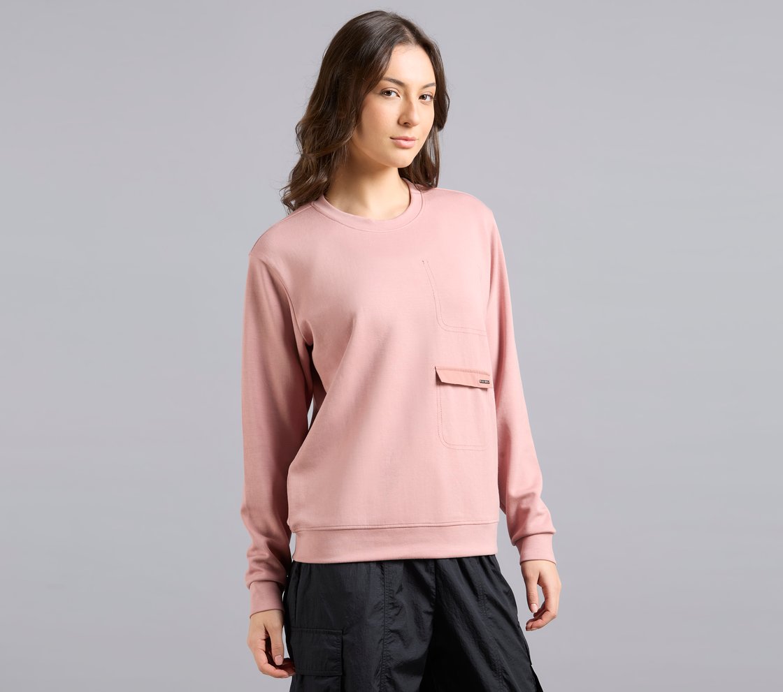 DROP SHOULDER FULL SLEEVE TEE, PURPLE/YELL Apparel Bottom View