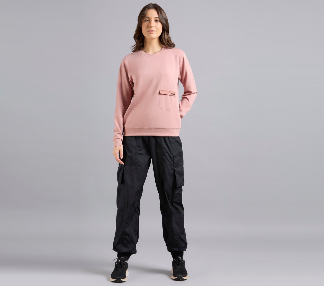 DROP SHOULDER FULL SLEEVE TEE, PURPLE/YELL Apparel Right View