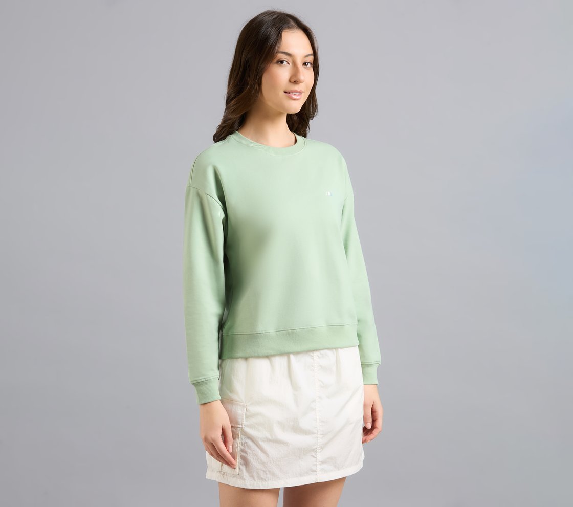 DROP SHOULDER SWEATSHIRT, YELLOW/BLUE Apparel Bottom View