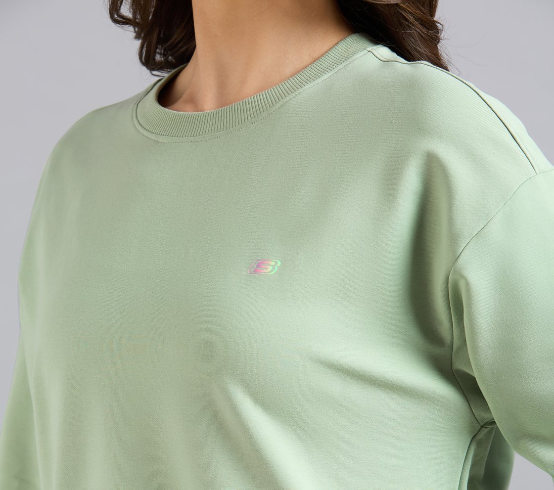 DROP SHOULDER SWEATSHIRT, YELLOW/BLUE Apparel Right View