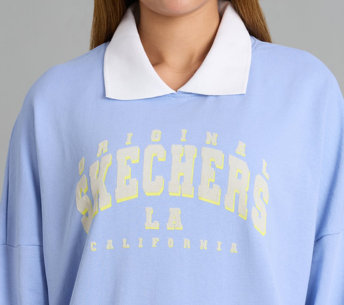 OVERSIZED LONG SLEEVED TEE, GRAY/AQUA/PINK Apparel Right View