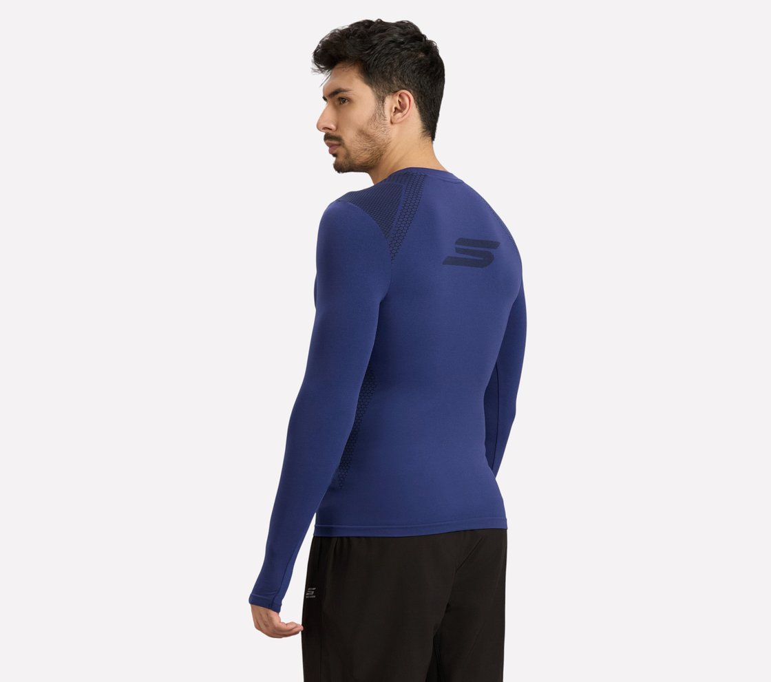 COMPRESSION RUNNER TEE, LT. BLUE/YELLOW Apparel Left View