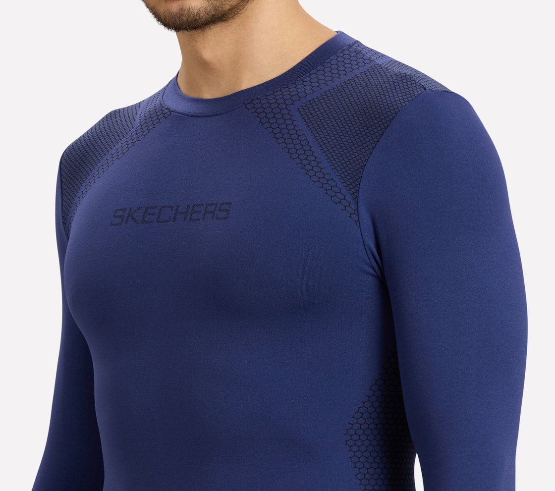 COMPRESSION RUNNER TEE, LT. BLUE/YELLOW Apparel Right View