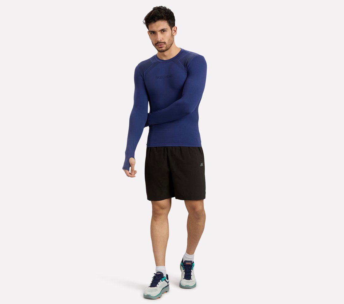COMPRESSION RUNNER TEE, LT. BLUE/YELLOW Apparel Right View