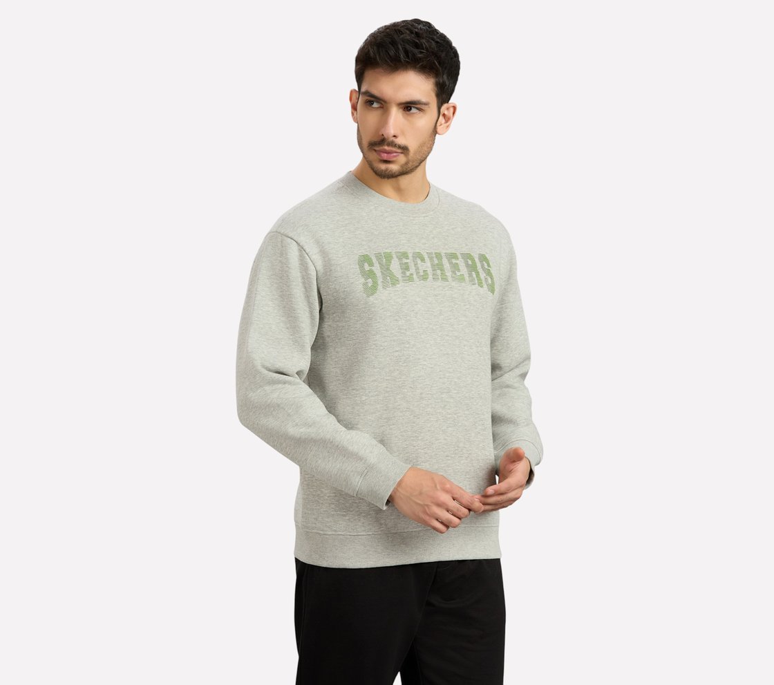 FRONT LINEAR BRANDING SWEATSHIRT, CHARCOAL/LT. GRAY Apparel Bottom View