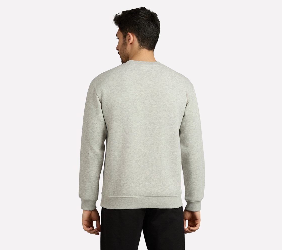 FRONT LINEAR BRANDING SWEATSHIRT, CHARCOAL/LT. GRAY Apparel Left View