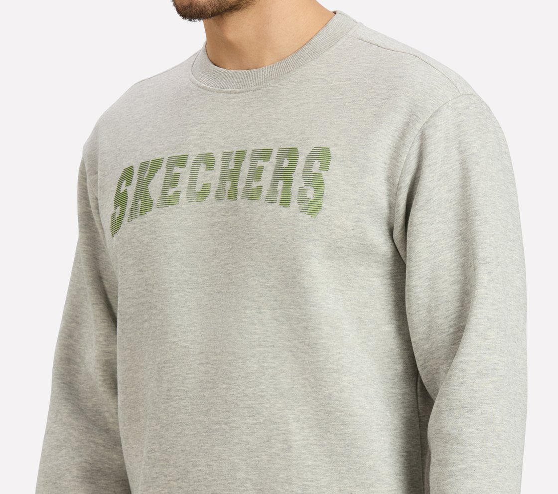 FRONT LINEAR BRANDING SWEATSHIRT, CHARCOAL/LT. GRAY Apparel Right View